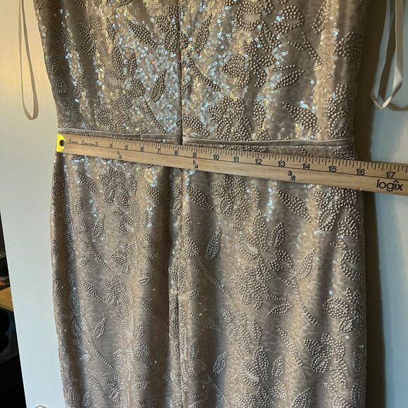 Ralph Lauren Formal Dress Women 10 Champagne Nude Sequin Sleeveless Party - Picture 3 of 13
